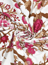 Floral Print Cotton Double King Bedsheet with 2 Pillow Covers