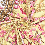 Floral Print Cotton Double King Bedsheet with 2 Pillow Covers
