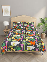 Polycotton Kids Print Double bedsheet with 2 Pillow Covers