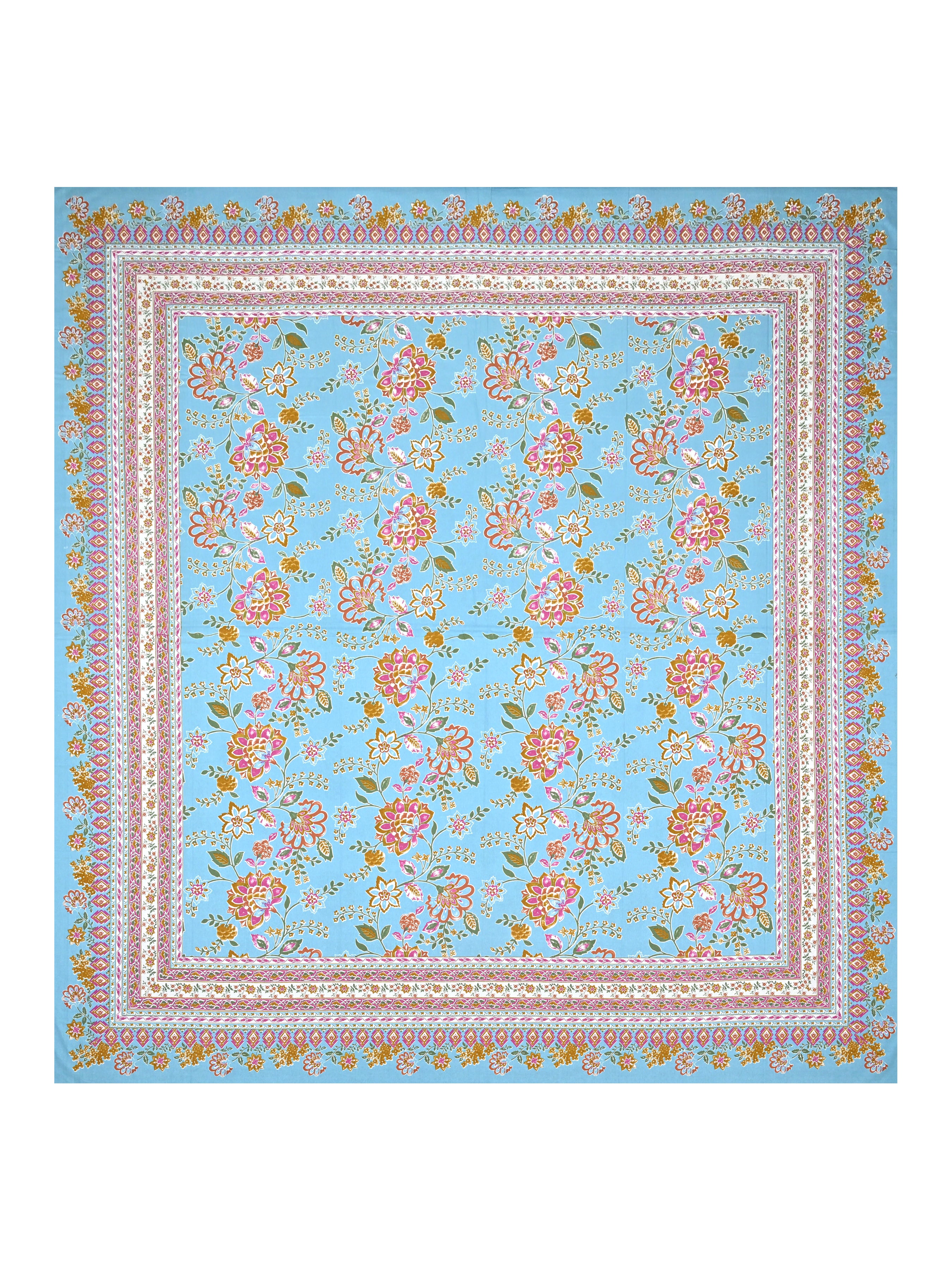 Cotton Printed Bedsheet with 2 Pillow Covers - (108 x 108 Inch)
