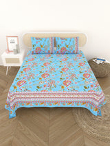 Cotton Printed Bedsheet with 2 Pillow Covers - (108 x 108 Inch)
