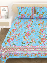 Cotton Printed Bedsheet with 2 Pillow Covers - (108 x 108 Inch)