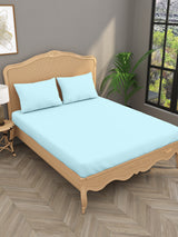 Luxury 400 TC Solid Cotton Bedsheet – 108 x 108 Inches with 2 Pillow Covers | Premium Cotton Comfort