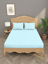 Luxury 400 TC Solid Cotton Bedsheet – 108 x 108 Inches with 2 Pillow Covers | Premium Cotton Comfort