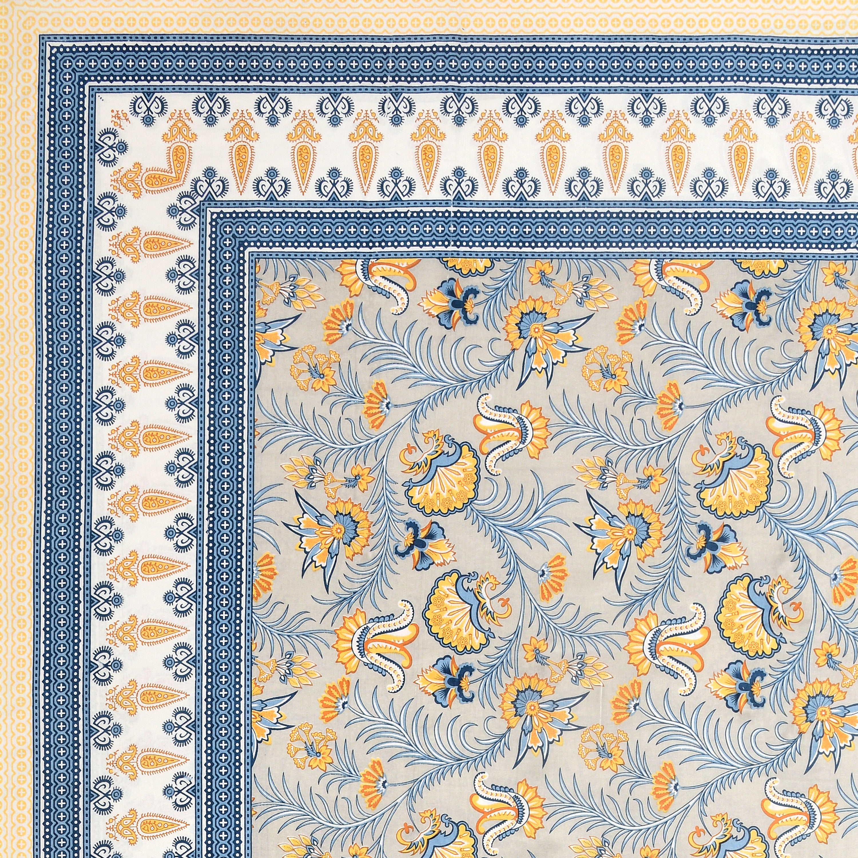 Rakhi Gift Box – Double Cotton Bedsheet, 2 Rakhi & 6 Beaded Coasters
