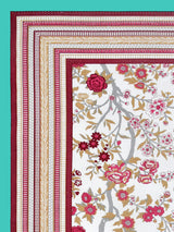 Floral Print Cotton Double King Bedsheet with 2 Pillow Covers