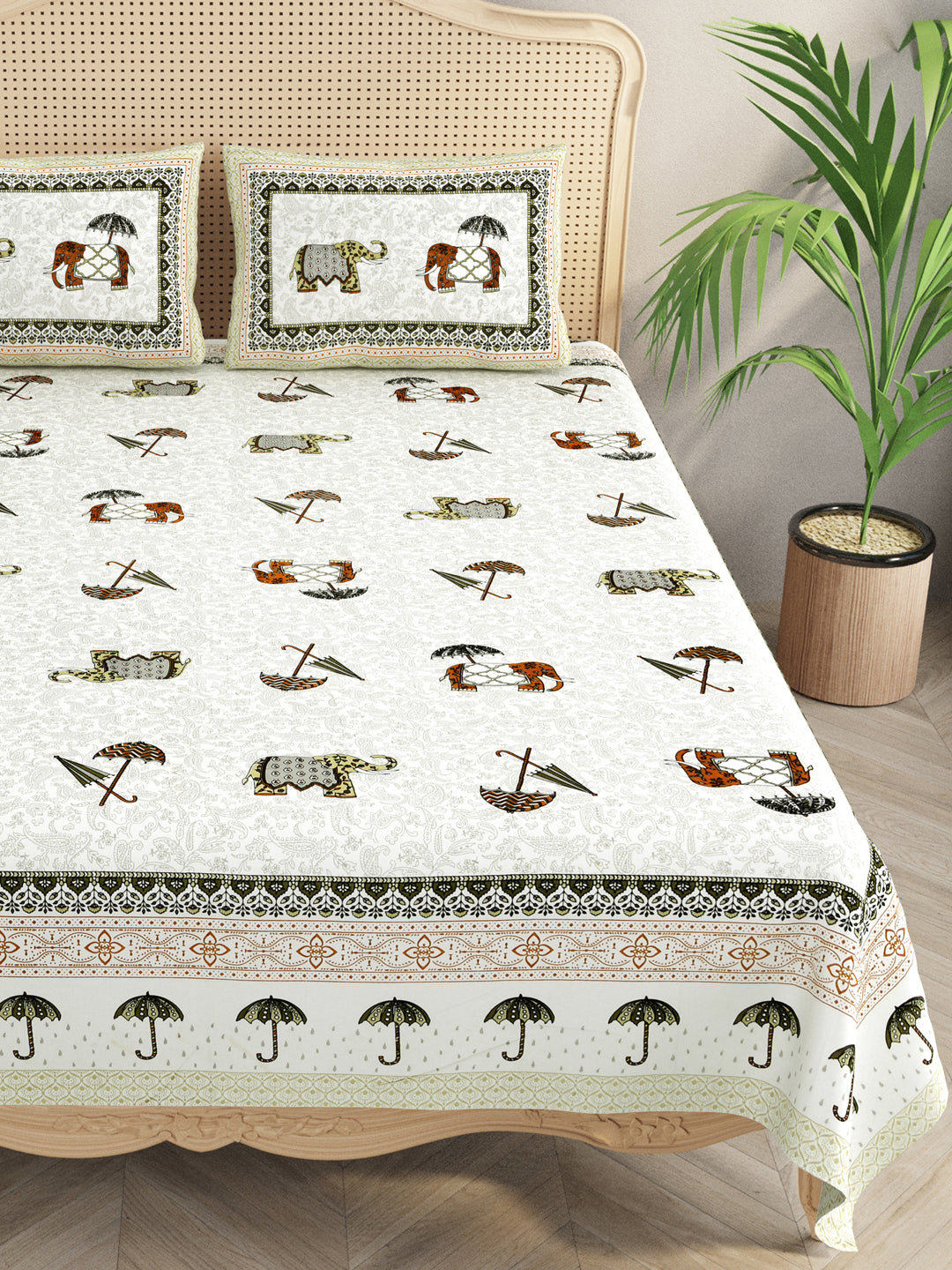 Double King Bedsheet with 2 Pillow Covers