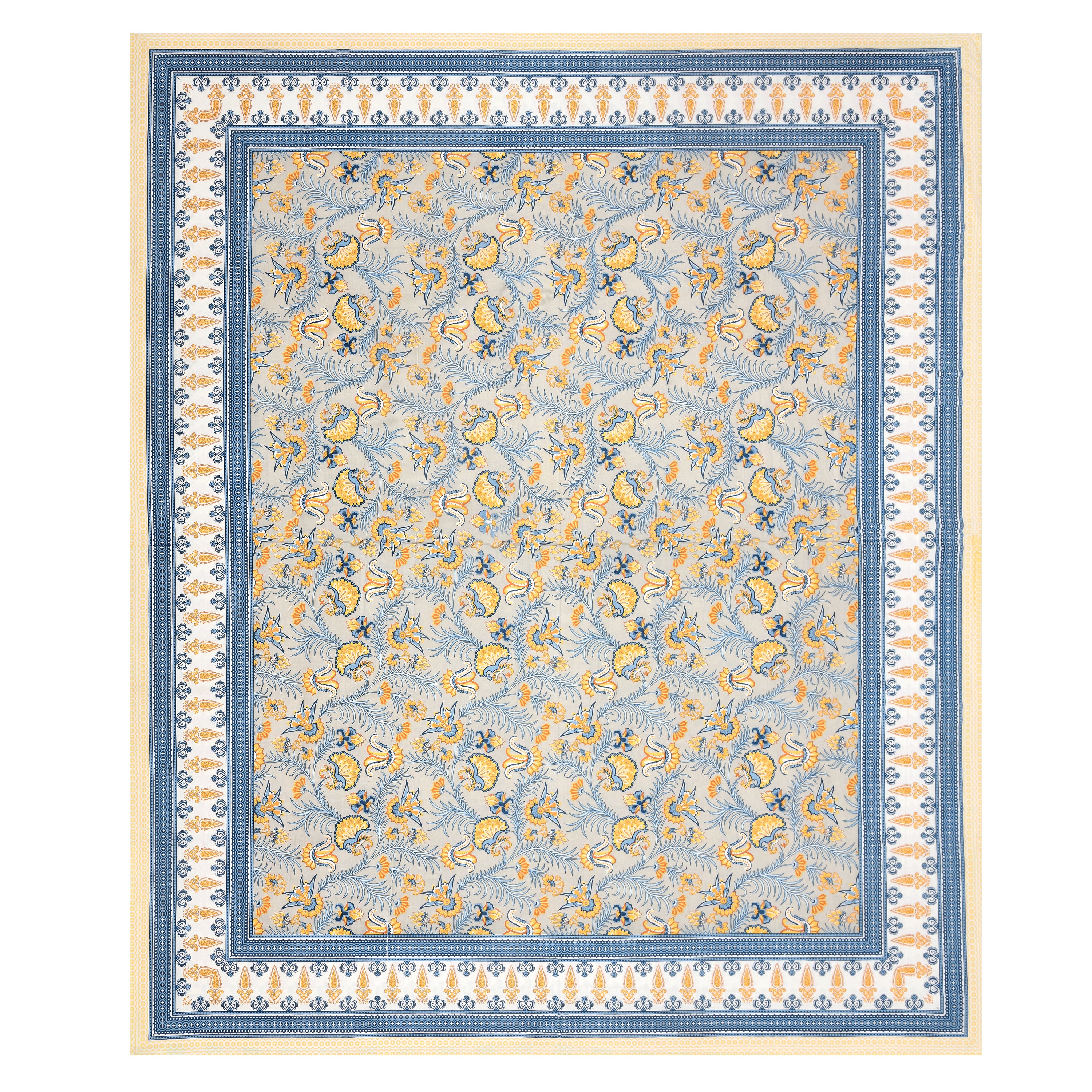 Rakhi Gift Box – Double Cotton Bedsheet, 2 Rakhi & 6 Beaded Coasters