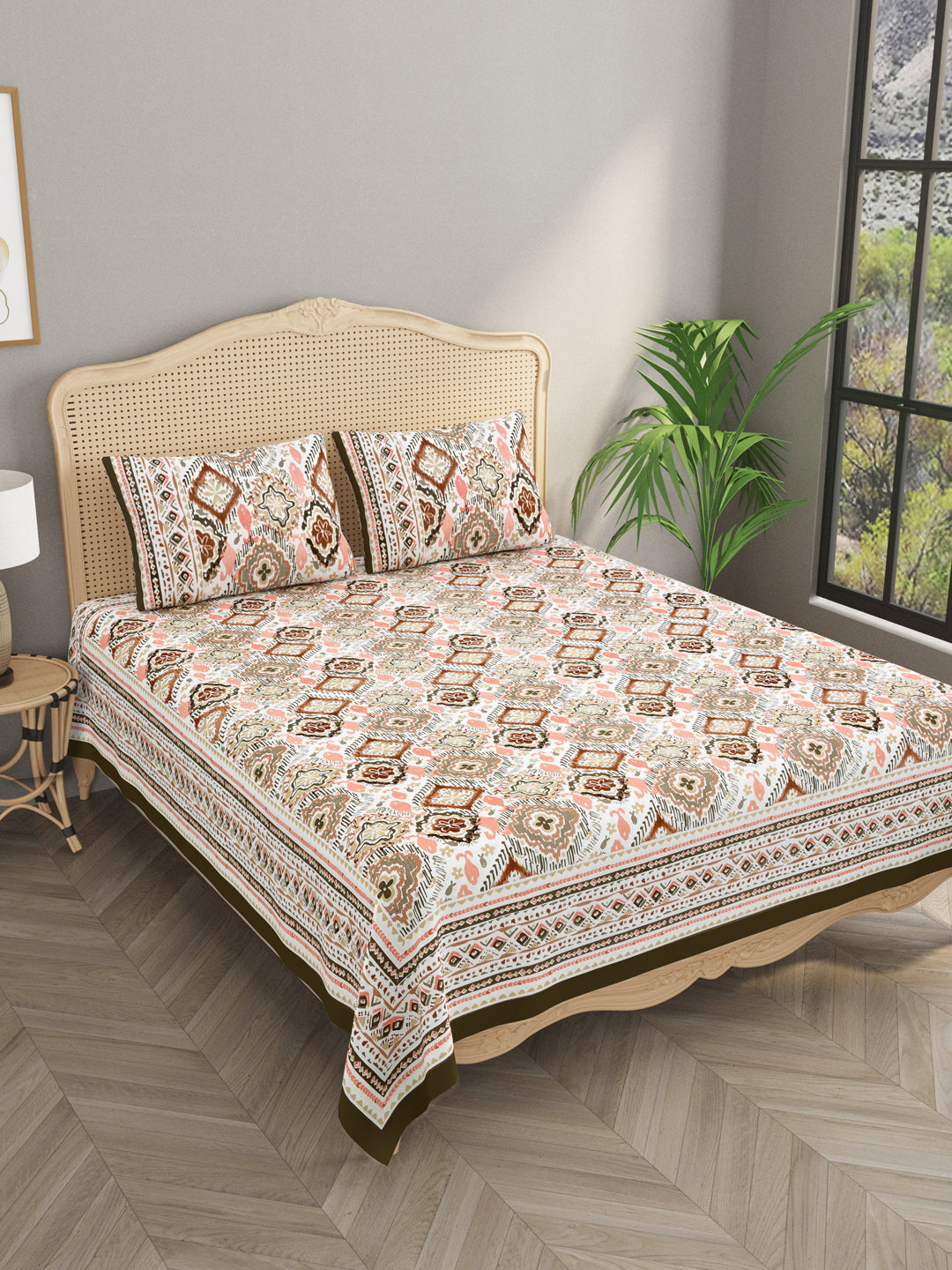 Double King Bedsheet with 2 Pillow Covers