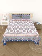 Cotton Printed Bedsheet with 2 Pillow Covers - (108 x 108 Inch)