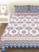 Cotton Printed Bedsheet with 2 Pillow Covers - (108 x 108 Inch)