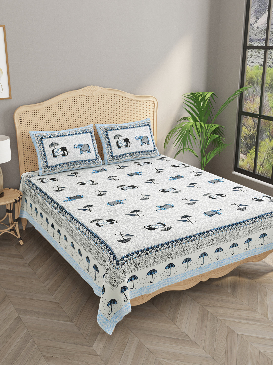 Double King Bedsheet with 2 Pillow Covers