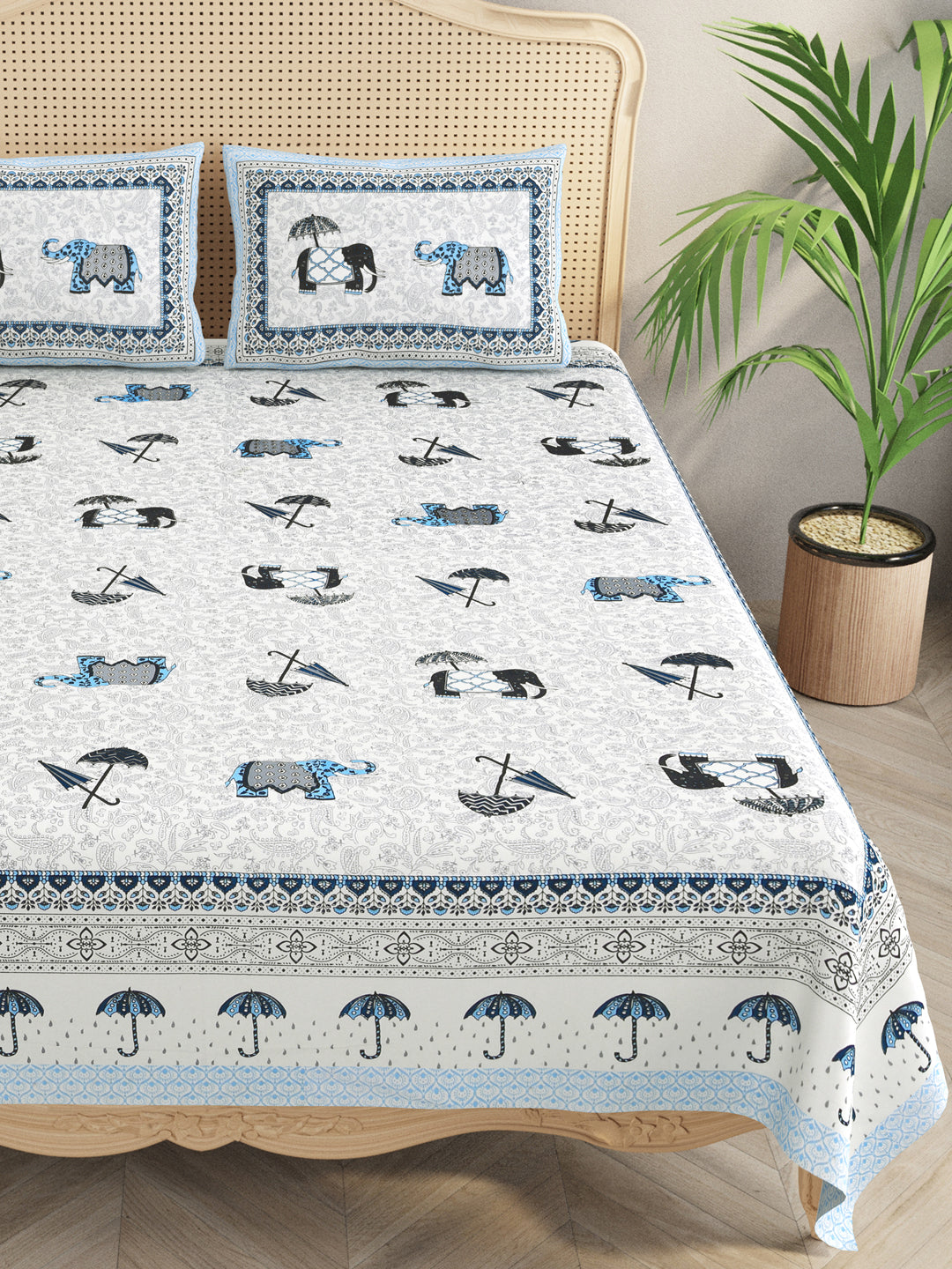 Double King Bedsheet with 2 Pillow Covers