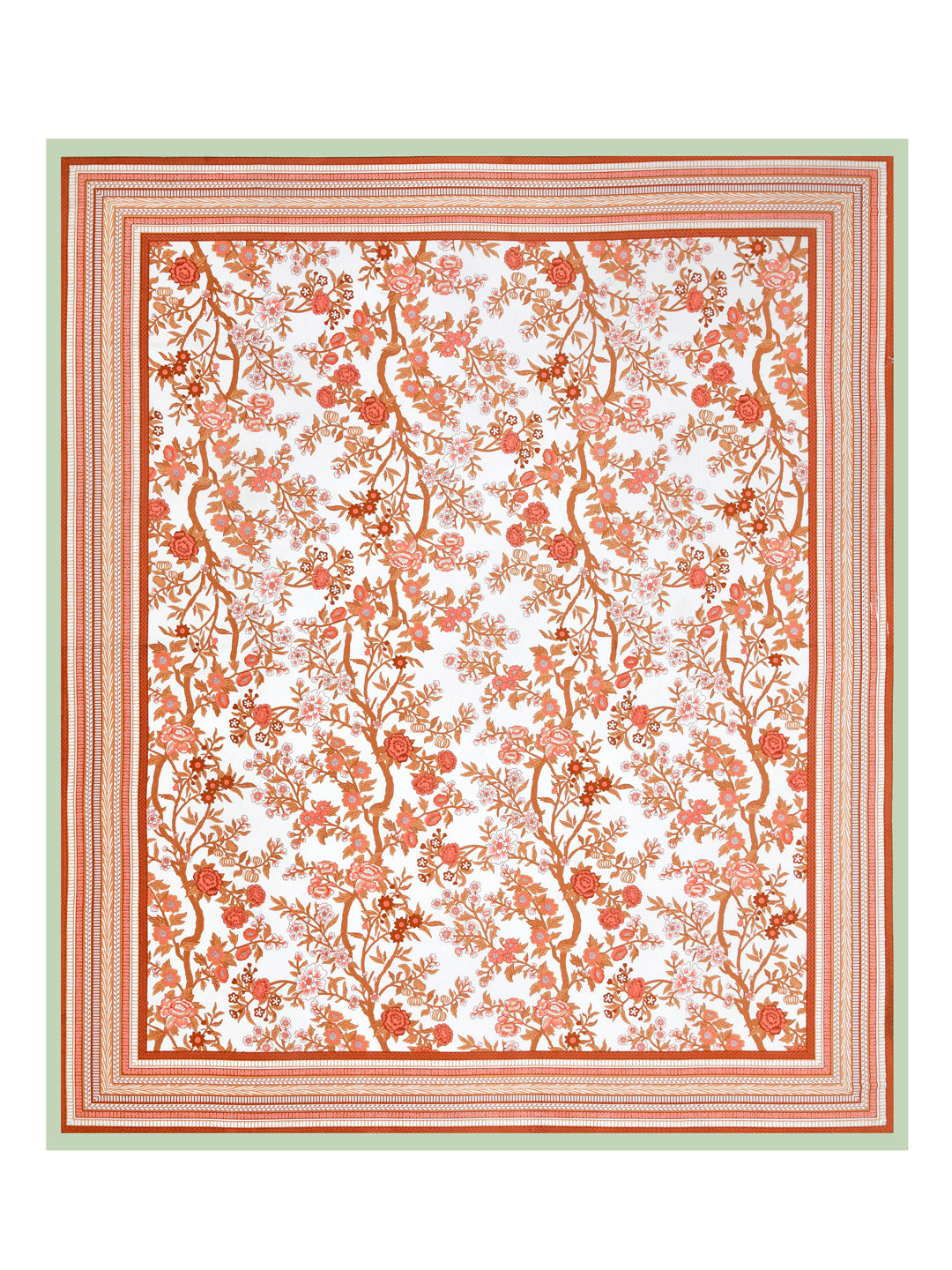 Floral Print Cotton Double King Bedsheet with 2 Pillow Covers