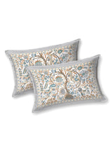 Floral Print Cotton Double King Bedsheet with 2 Pillow Covers