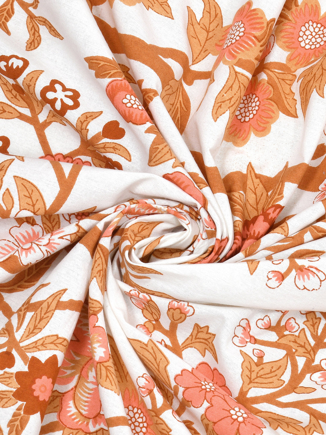 Floral Print Cotton Double King Bedsheet with 2 Pillow Covers