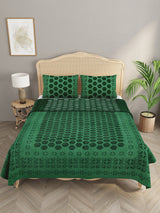 Applique cut work cotton  Bedcover with 2 Pillow Covers