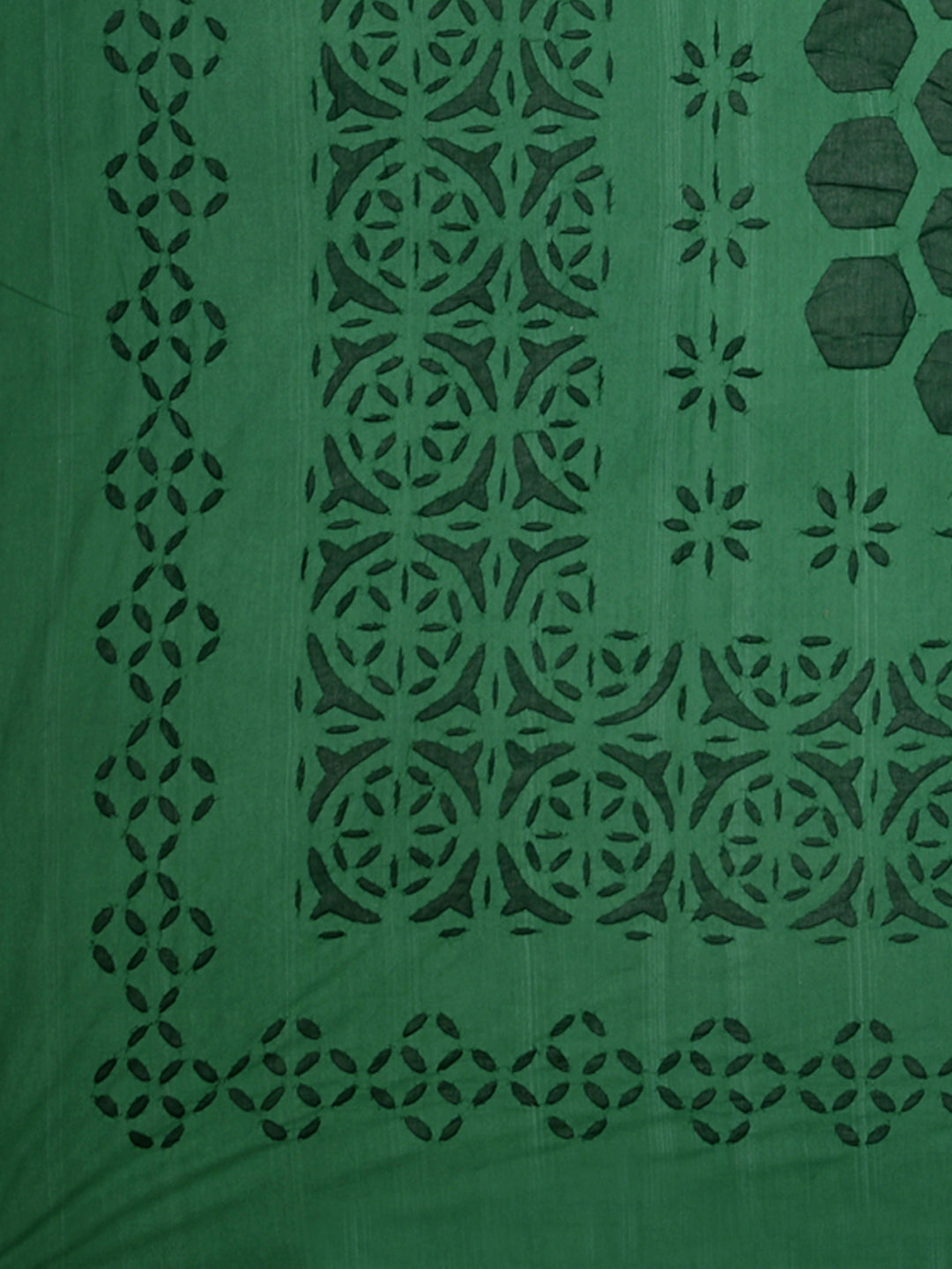 Applique cut work cotton  Bedcover with 2 Pillow Covers