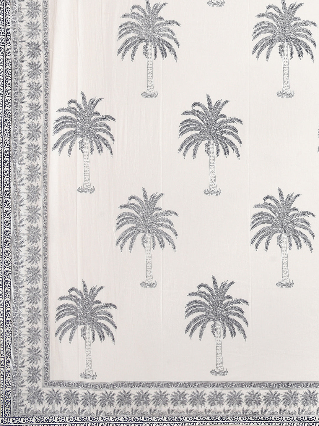 00 Handblock Print Super King Bedsheet in Extra Soft Percale Cotton with 2 Pillow covers