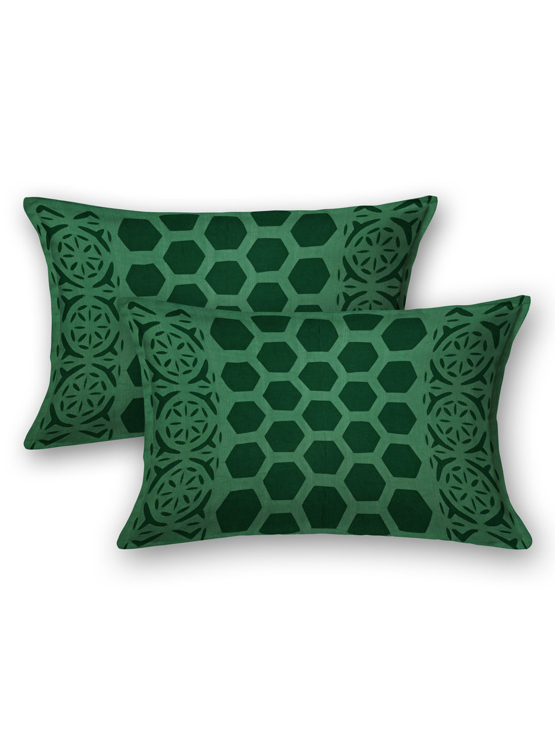 Applique cut work cotton  Bedcover with 2 Pillow Covers