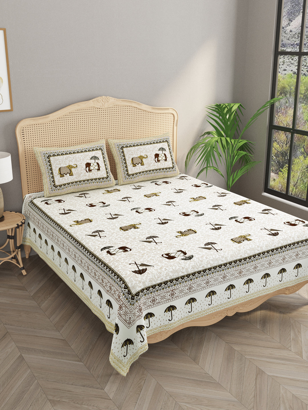 Double King Bedsheet with 2 Pillow Covers