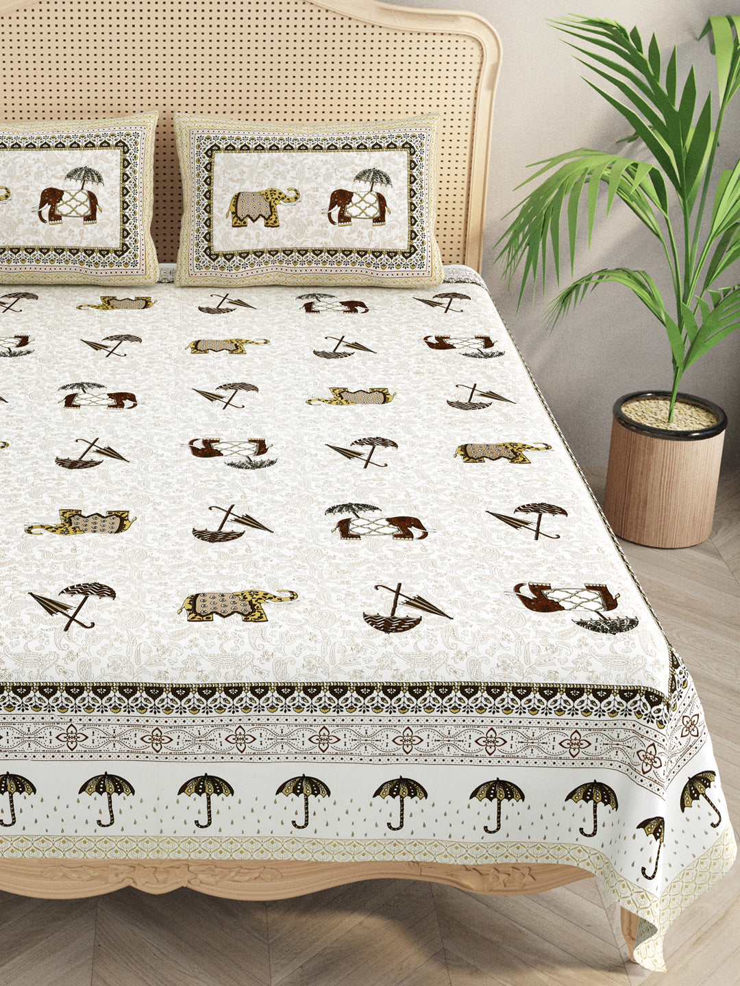 Double King Bedsheet with 2 Pillow Covers