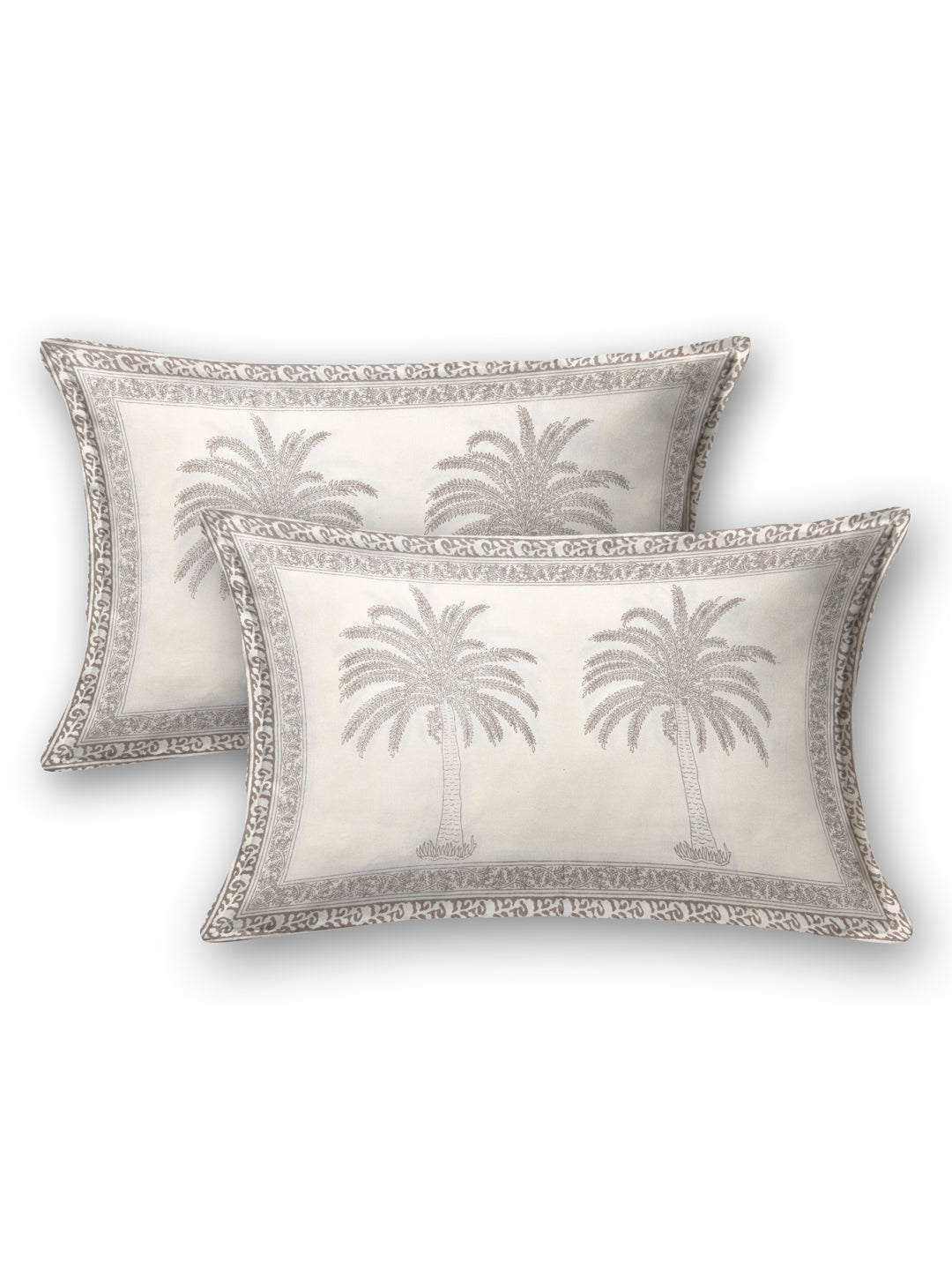 Handblock Print Super King Bedsheet in Extra Soft Percale Cotton with 2 Pillow covers