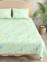 Floral Print Super King Cotton Bedsheet with 2 Pillow Covers
