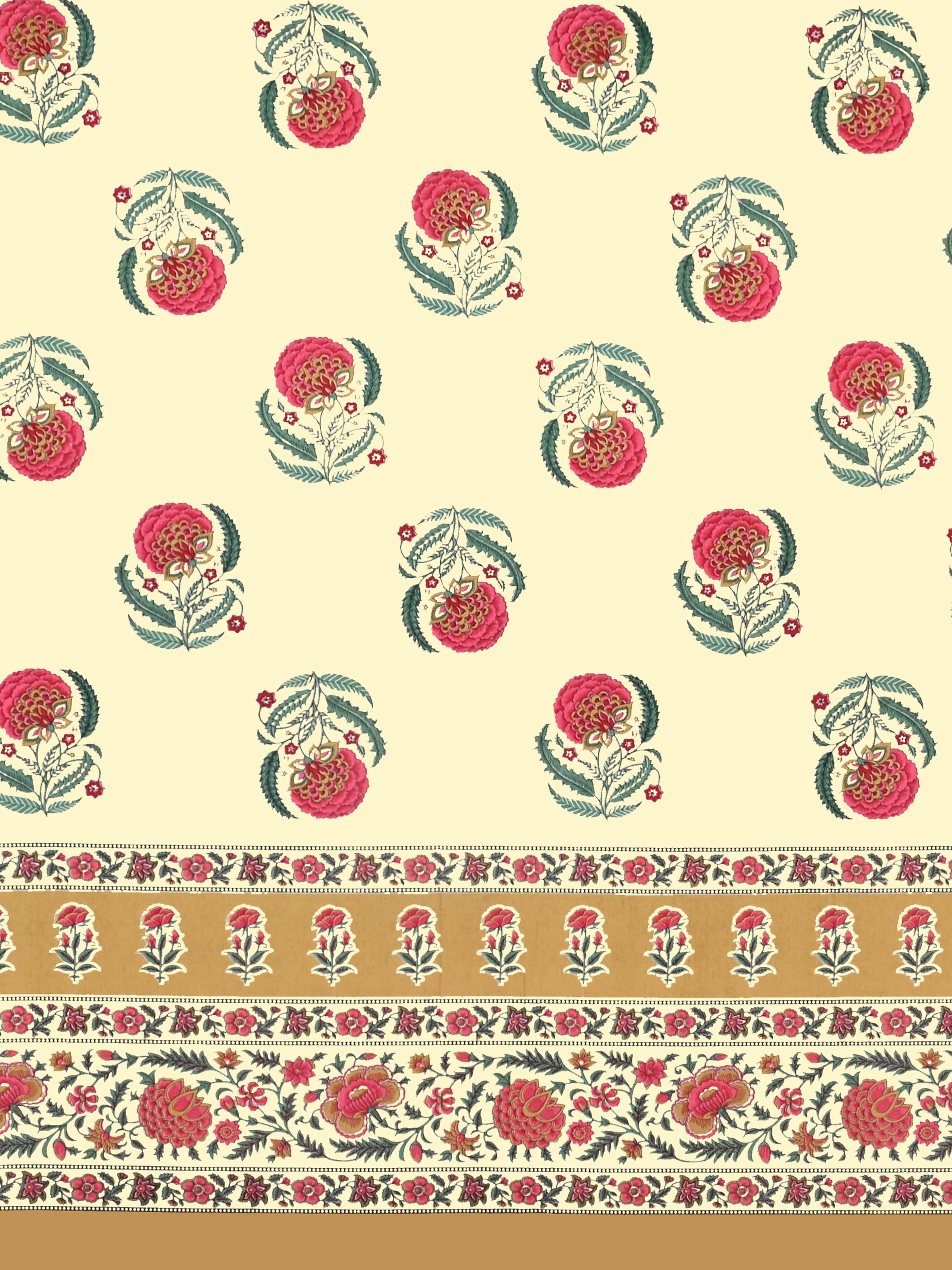 Cotton Printed Bedsheet with 2 Pillow Covers - (108 x 108 Inch)