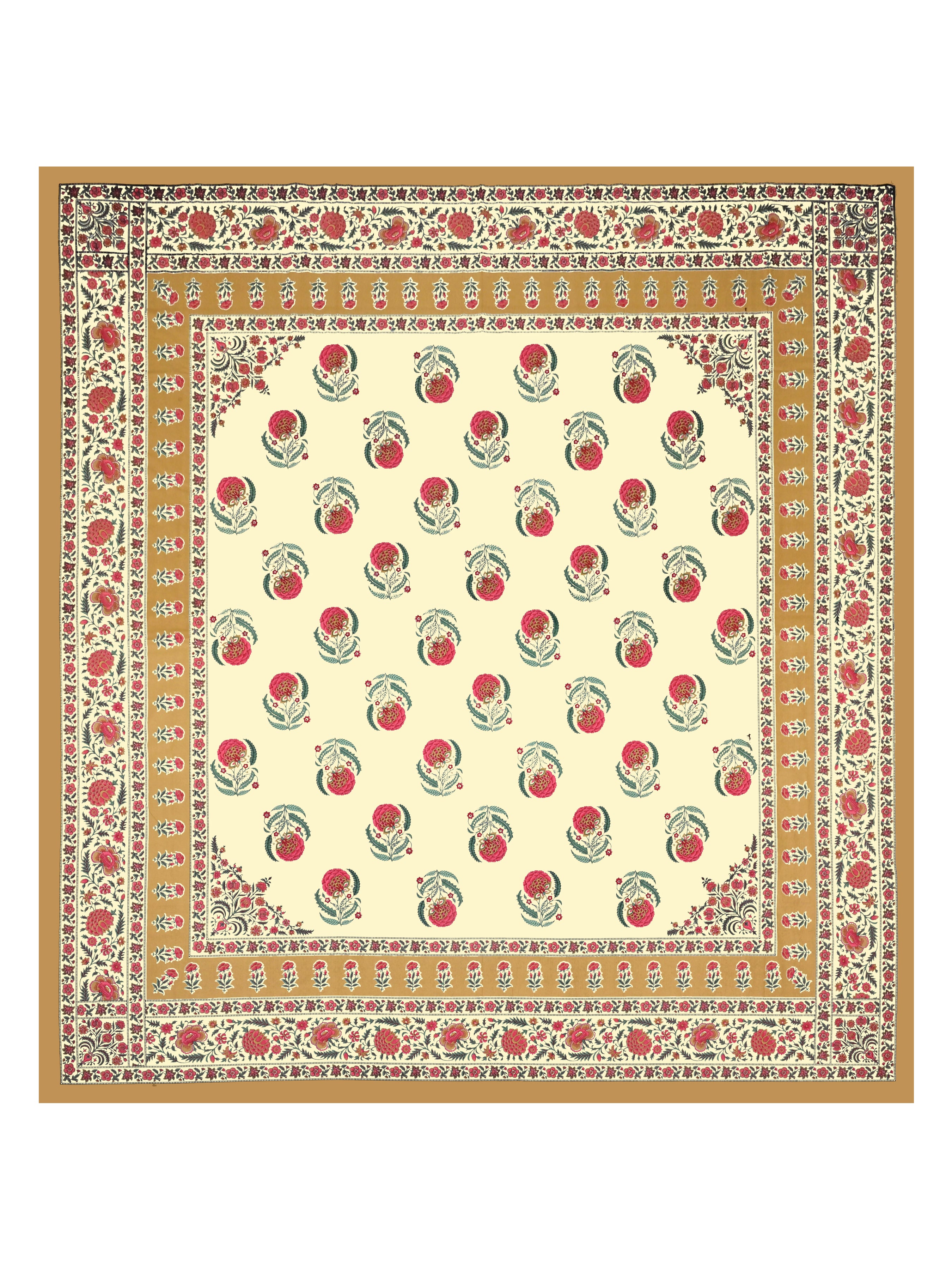 Cotton Printed Bedsheet with 2 Pillow Covers - (108 x 108 Inch)