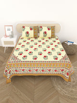 Cotton Printed Bedsheet with 2 Pillow Covers - (108 x 108 Inch)
