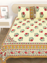 Cotton Printed Bedsheet with 2 Pillow Covers - (108 x 108 Inch)
