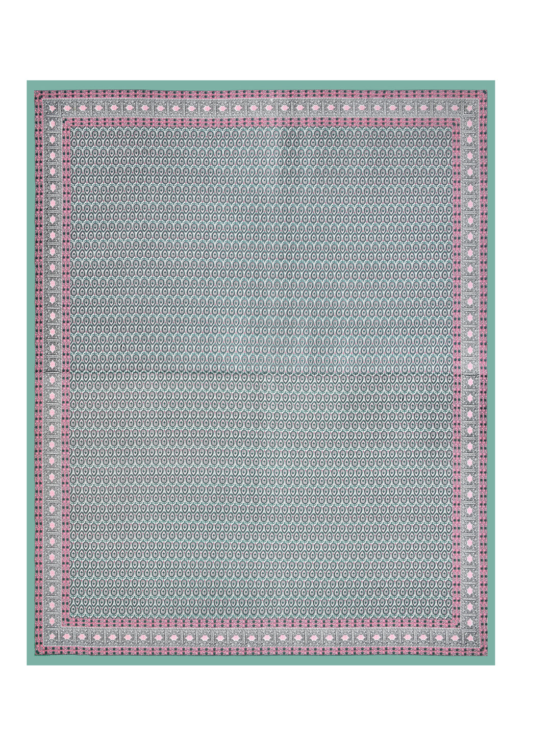 Floral Print Cotton Double King Bedsheet with 2 Pillow Covers