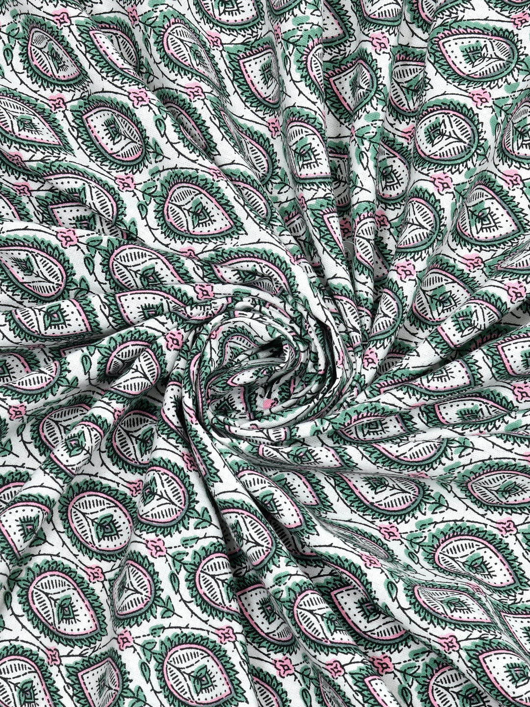 Floral Print Cotton Double King Bedsheet with 2 Pillow Covers