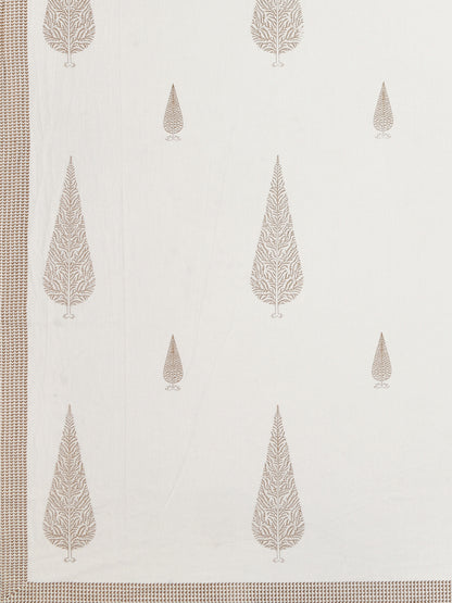 Extra Soft Percale Cotton Double King Handblock Print Bedsheet with 2 Pillow Covers