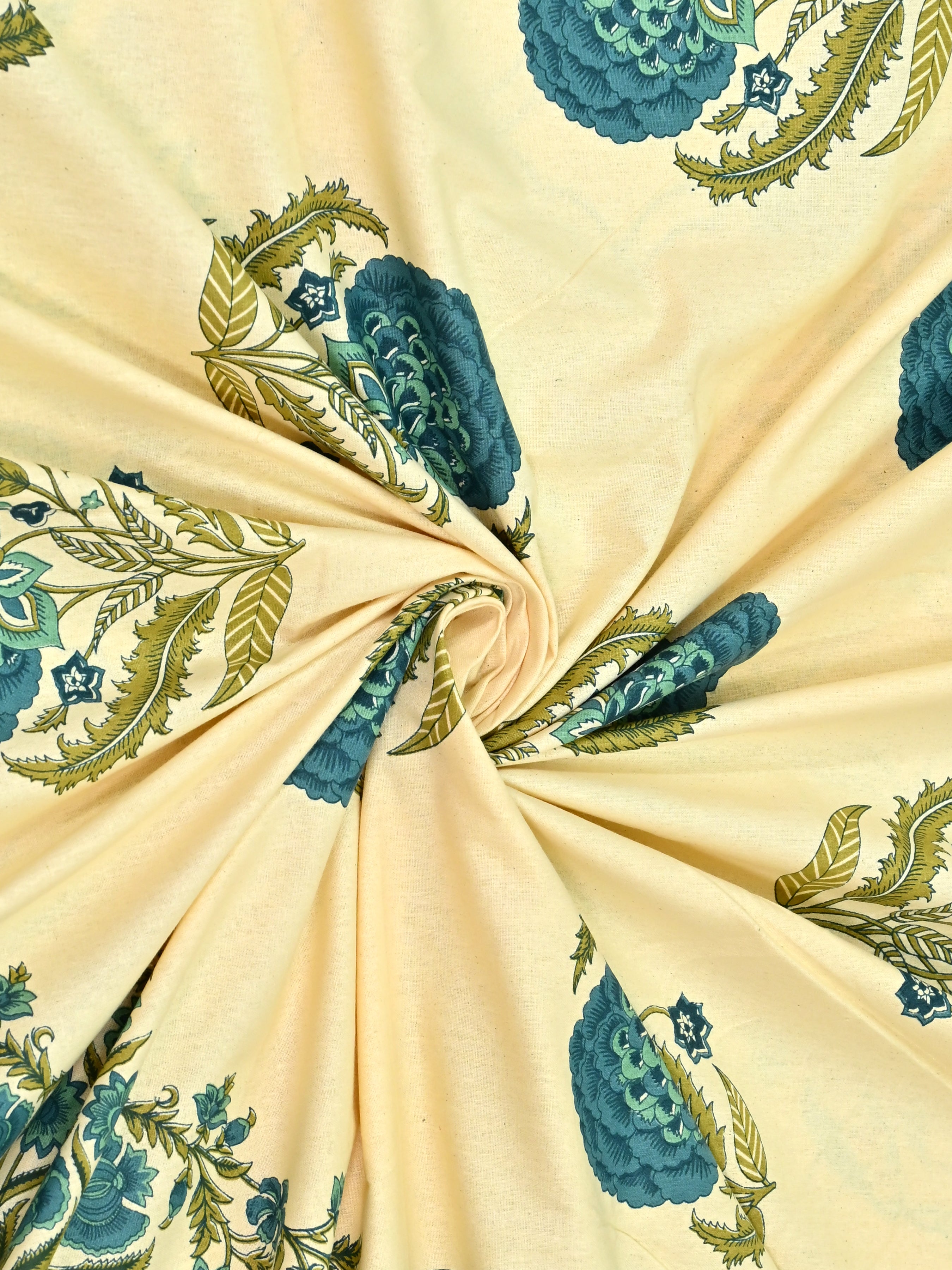 Cotton Printed Bedsheet with 2 Pillow Covers - (108 x 108 Inch)