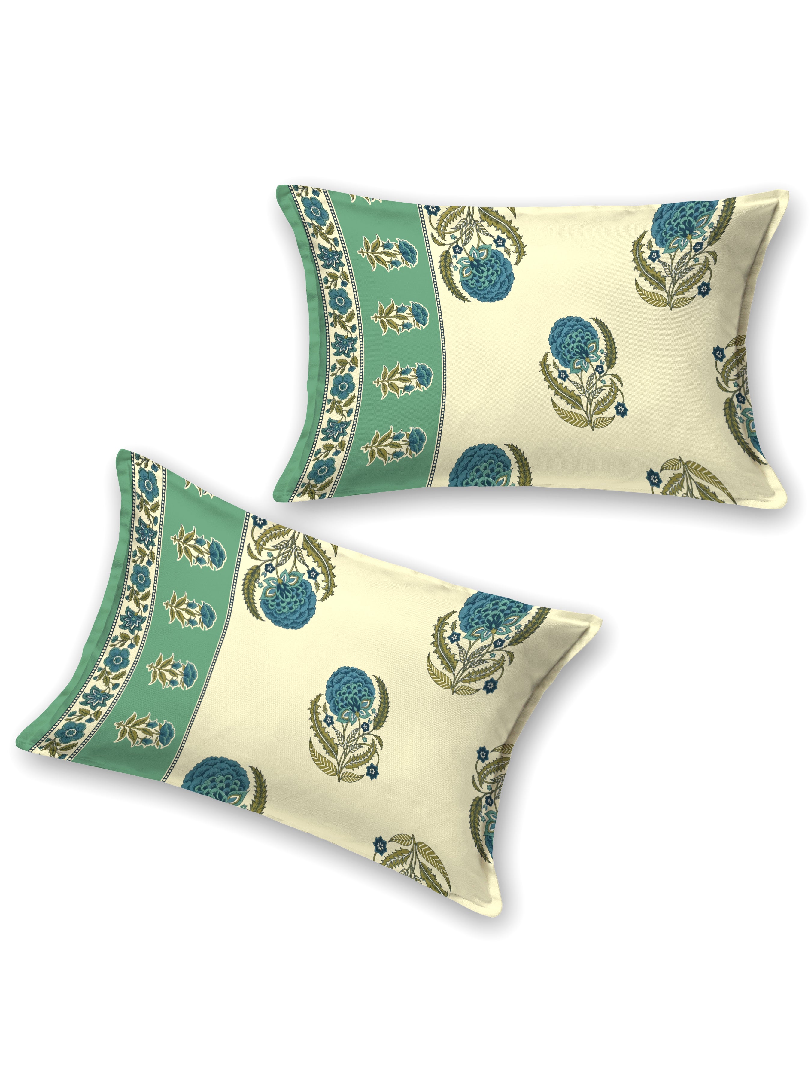 Cotton Printed Bedsheet with 2 Pillow Covers - (108 x 108 Inch)