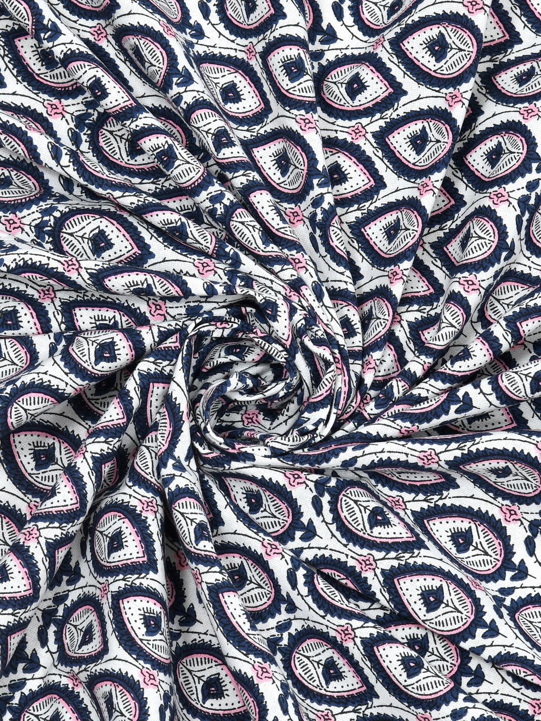 Floral Print Cotton Double King Bedsheet with 2 Pillow Covers