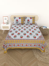 Cotton Printed Bedsheet with 2 Pillow Covers - (108 x 108 Inch)
