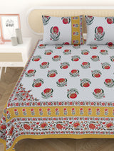 Cotton Printed Bedsheet with 2 Pillow Covers - (108 x 108 Inch)