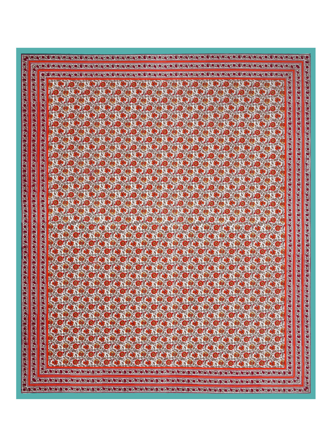 Floral Print Cotton Double King Bedsheet with 2 Pillow Covers