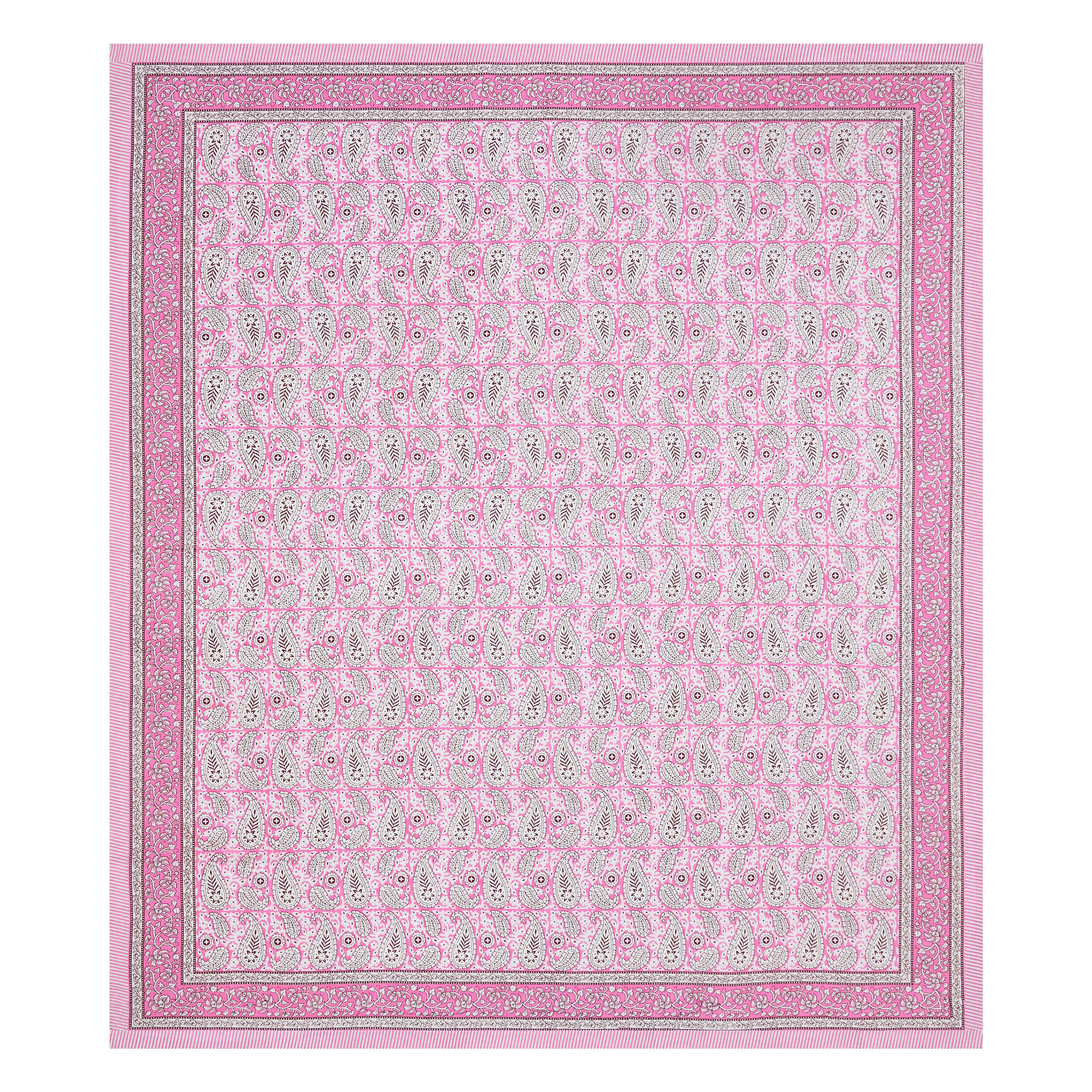 Floral Print Cotton Double King Bedsheet with 2 Pillow Covers