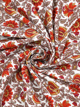 Floral Print Cotton Double King Bedsheet with 2 Pillow Covers