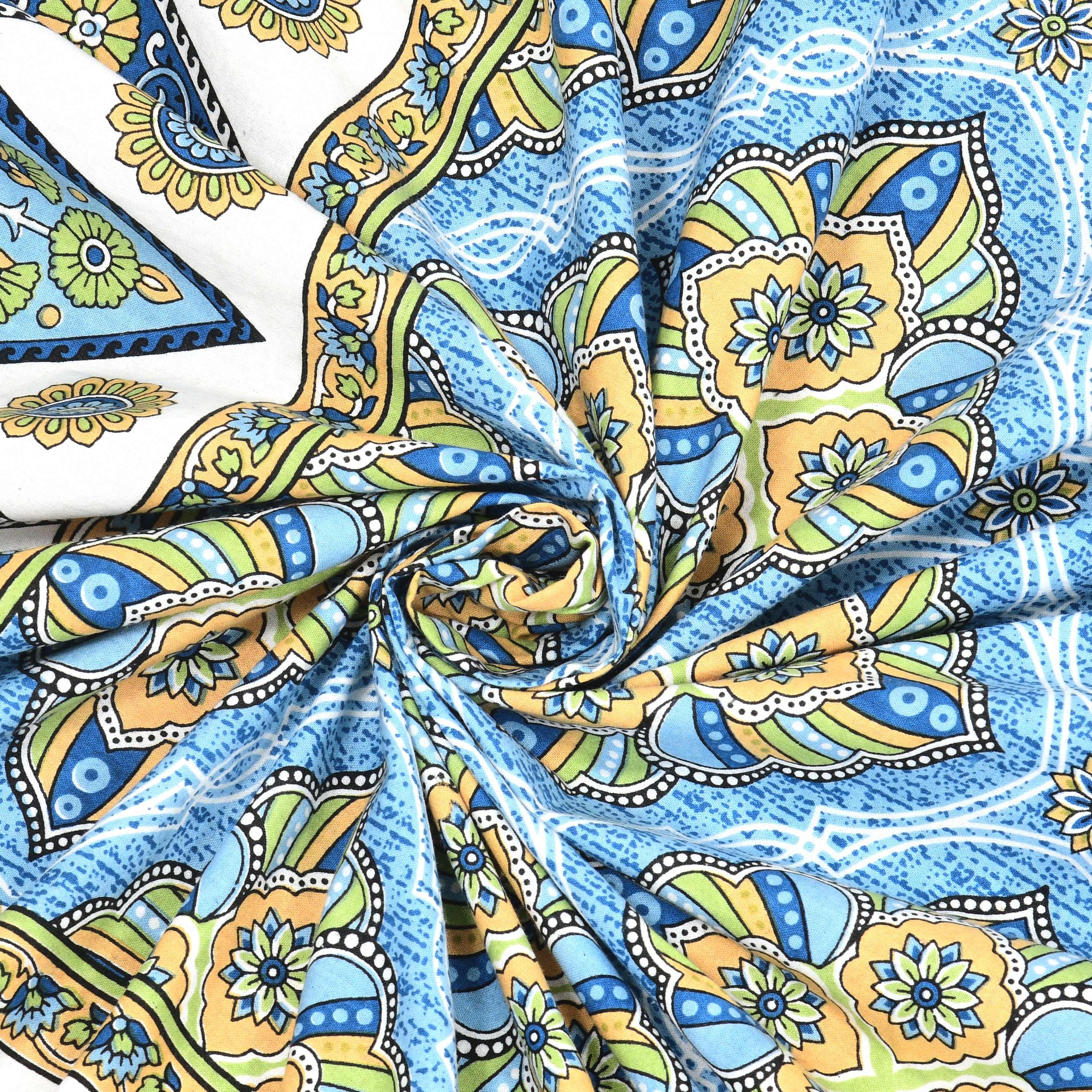 Floral Print Cotton Double King Bedsheet with 2 Pillow Covers