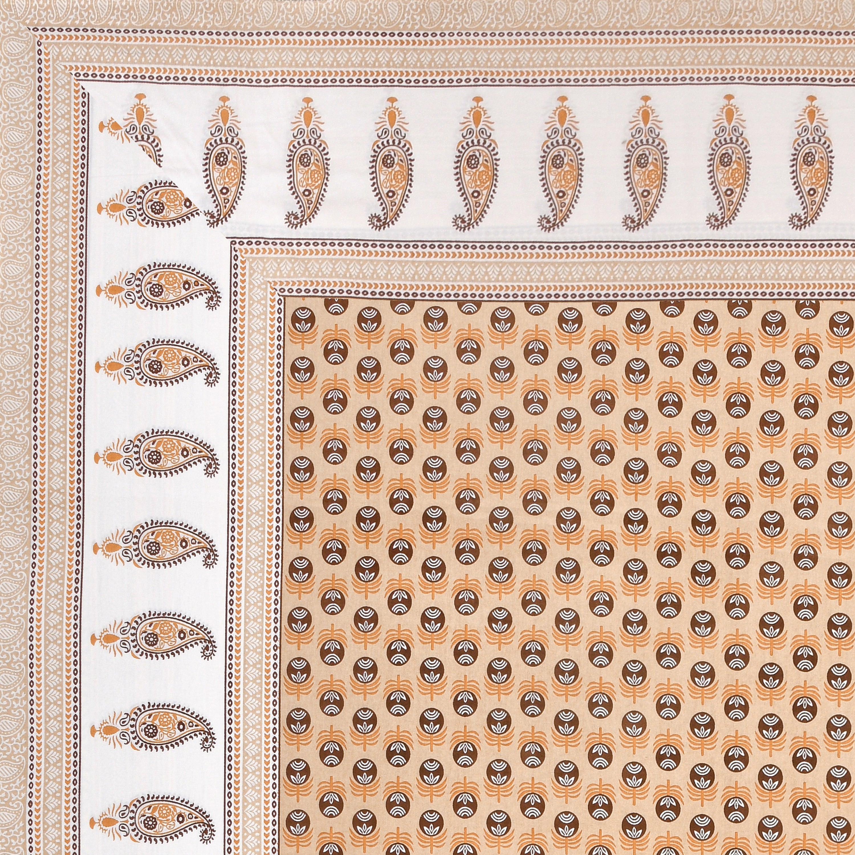 Cotton Floral Print Single bedsheet with 1 Pillow Cover