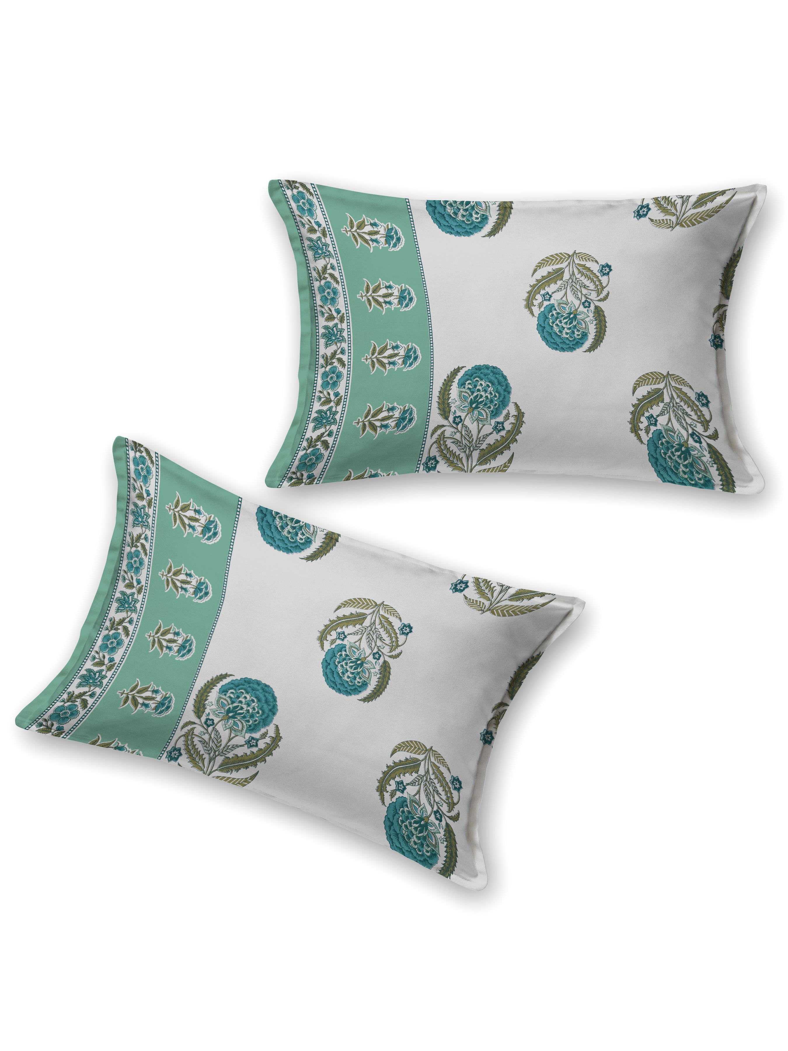 Cotton Printed Bedsheet with 2 Pillow Covers - (108 x 108 Inch)