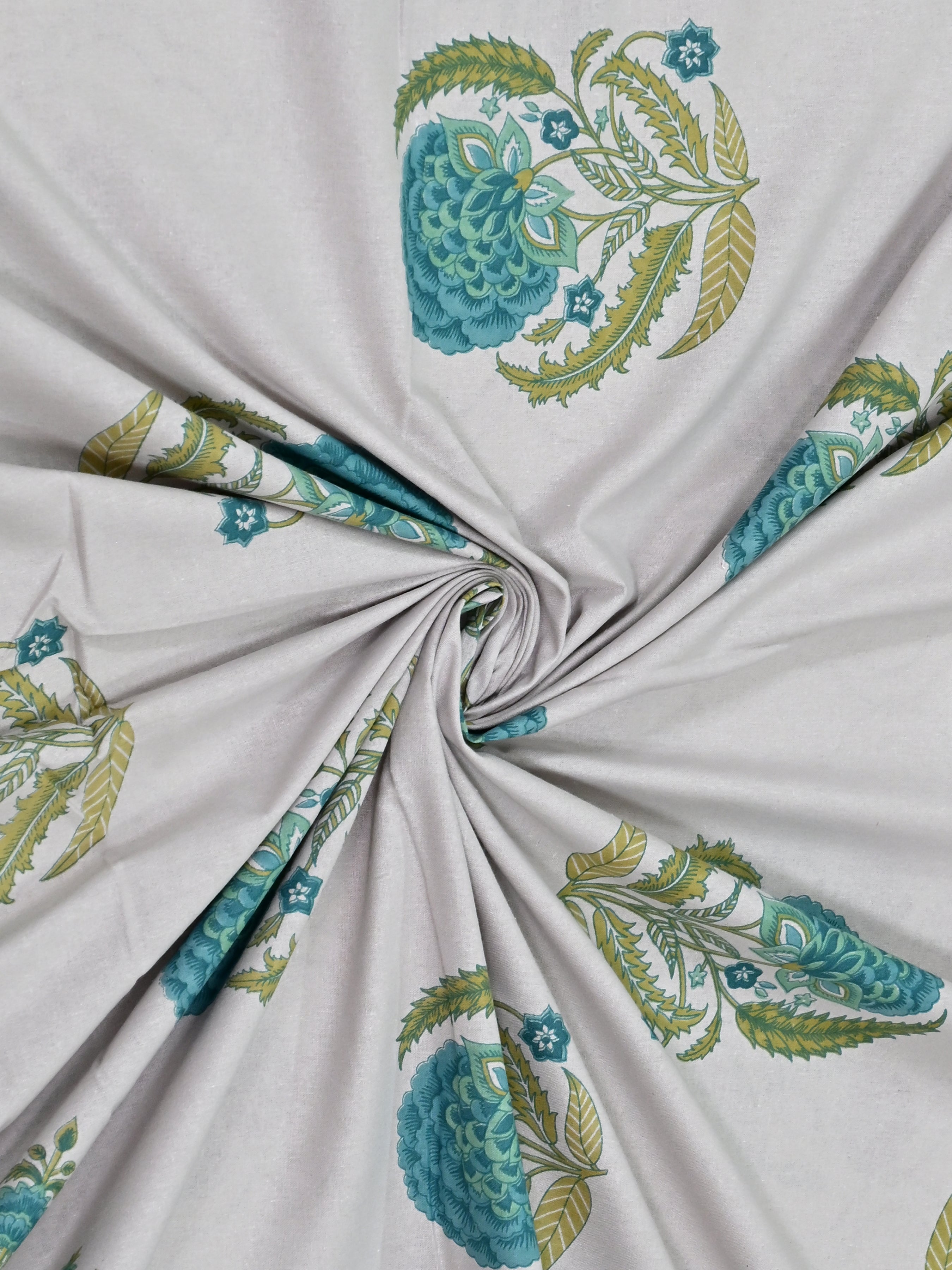 Cotton Printed Bedsheet with 2 Pillow Covers - (108 x 108 Inch)