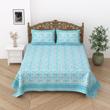 Floral Print Cotton Double King Bedsheet with 2 Pillow Covers