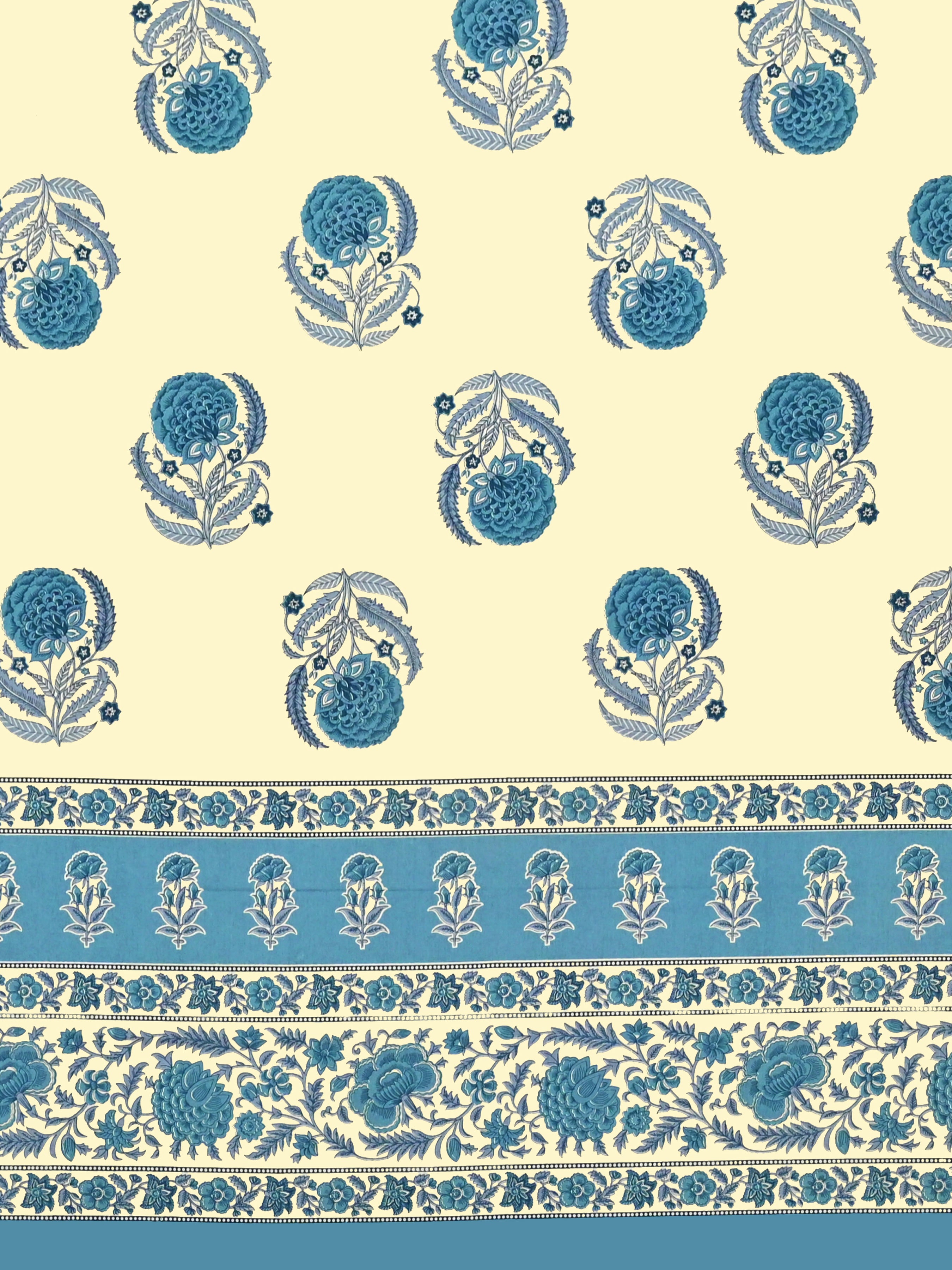 Cotton Printed Bedsheet with 2 Pillow Covers - (108 x 108 Inch)