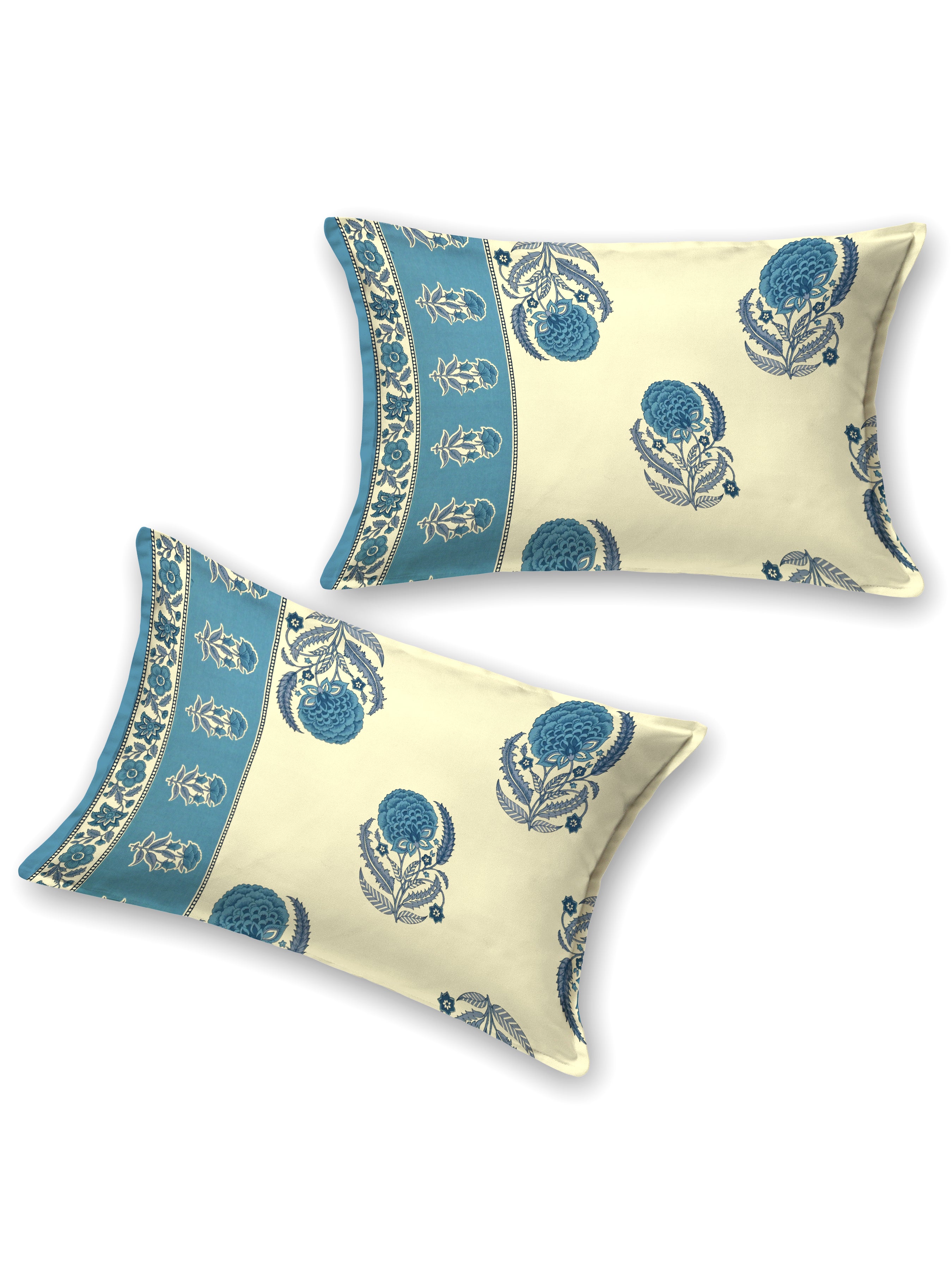 Cotton Printed Bedsheet with 2 Pillow Covers - (108 x 108 Inch)